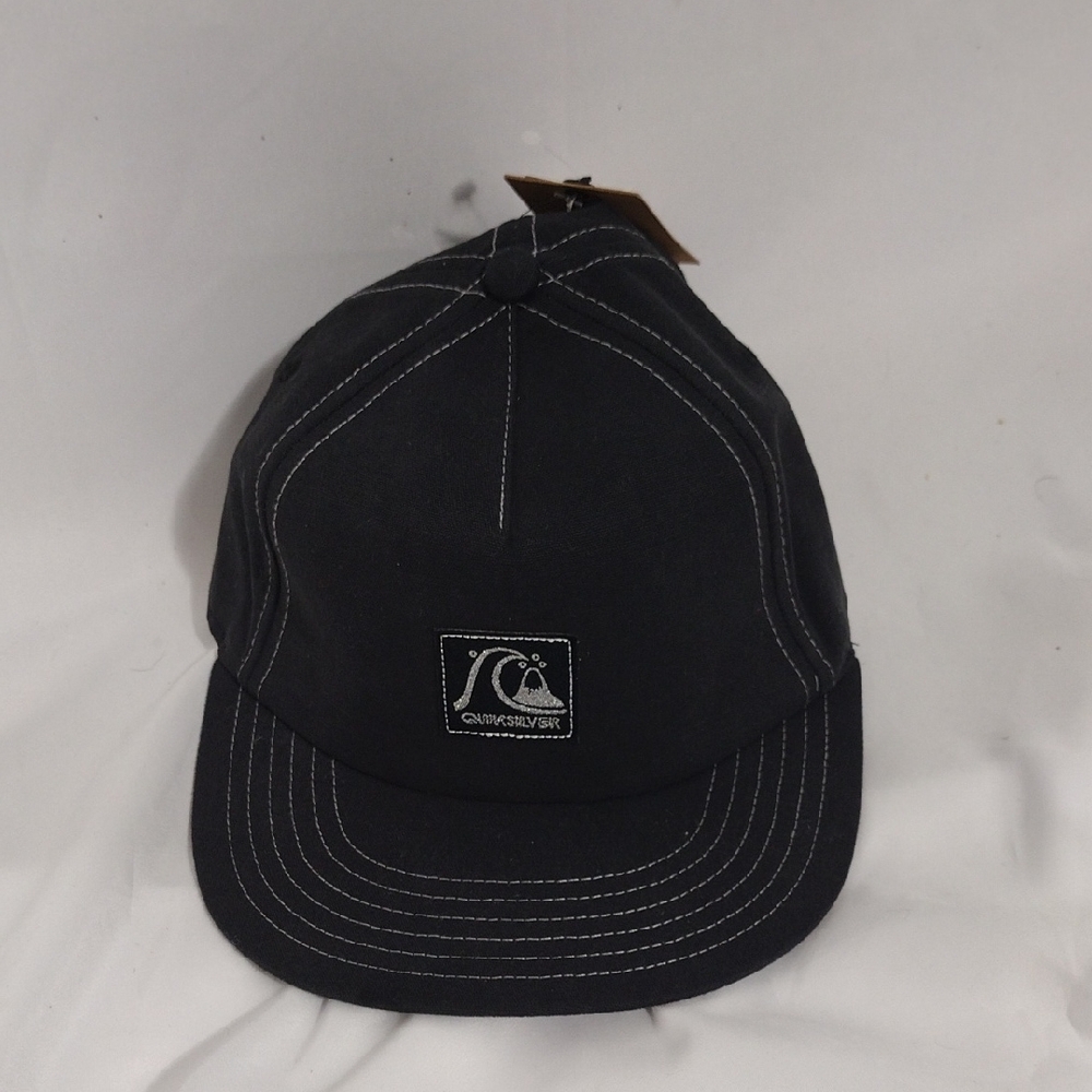 NWT Quiksilver Black Heritage Cap Adjustable Back Osfm Mens Hat